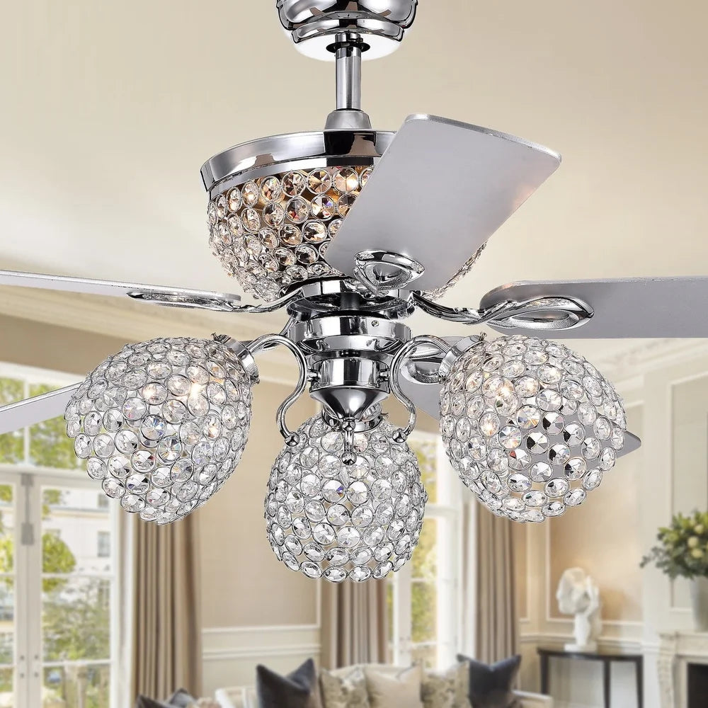 XMSJ Crystal Lighted Ceiling Fan With Remote Control