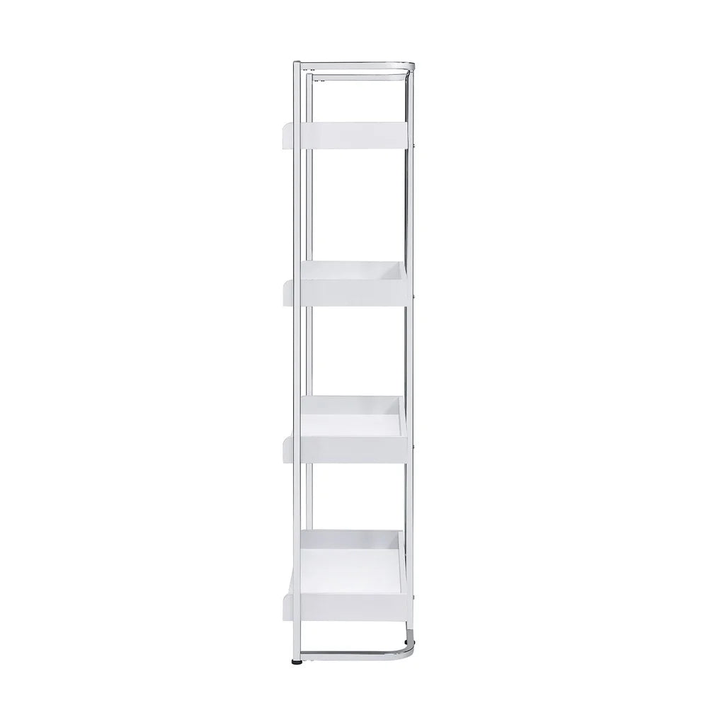 Finishes Modern Four Shelf Open Back Steel Bookcase Unit