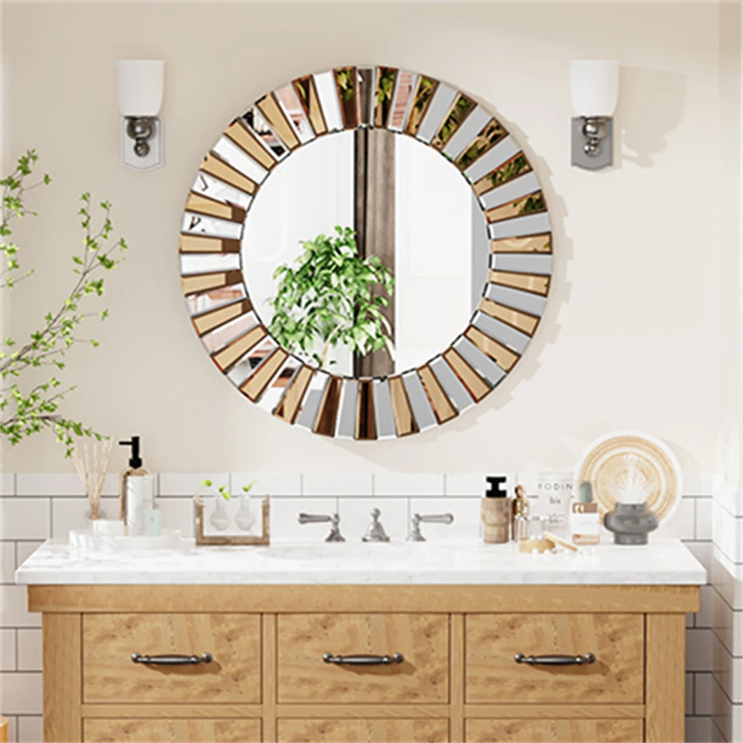 BORWARTH Round Wall Mirror Decor For Hallway And Bathroom
