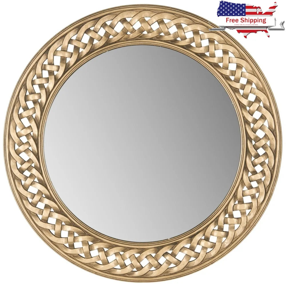 Dutrieux Braided Chain Wall Mirror Elegant Framed Glass Accent