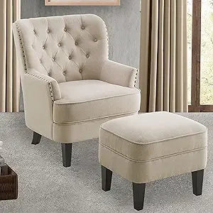 DAFIFY Harris Velvet Upholstered Club Chair Tufted Wingback