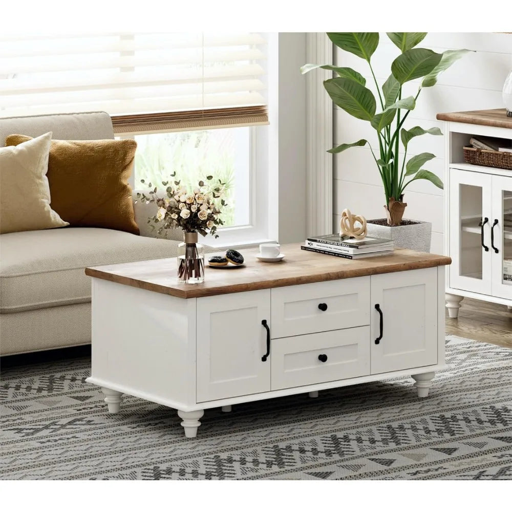 Modern Coffee Table With Storage Cabinet And Drawer