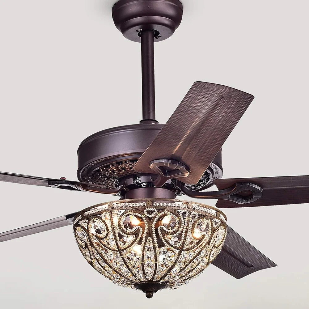 XMSJ 5 Blade Brushed Nickel Ceiling Fan With Remote