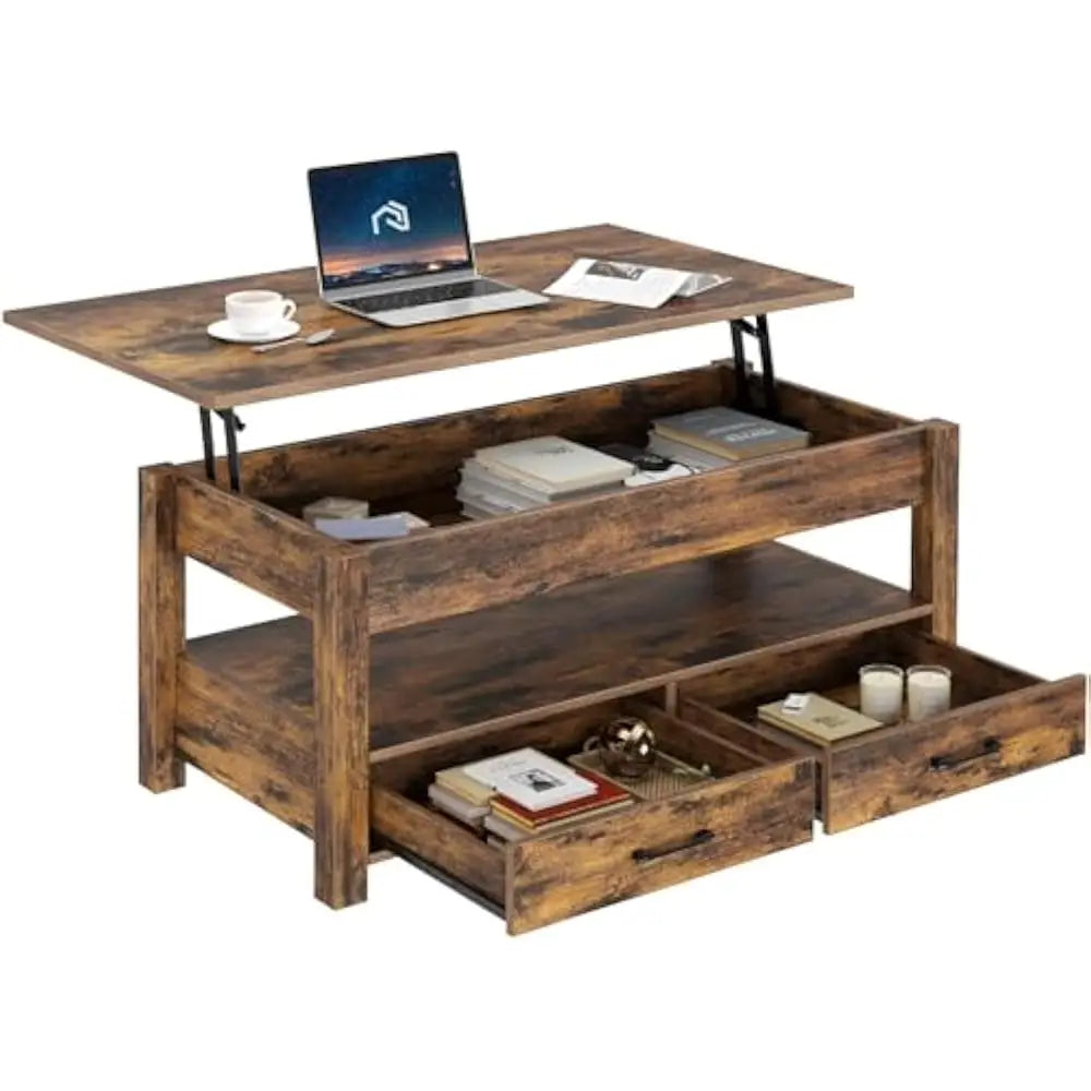 Lift Top Coffee Table With Drawers Hidden Compartment