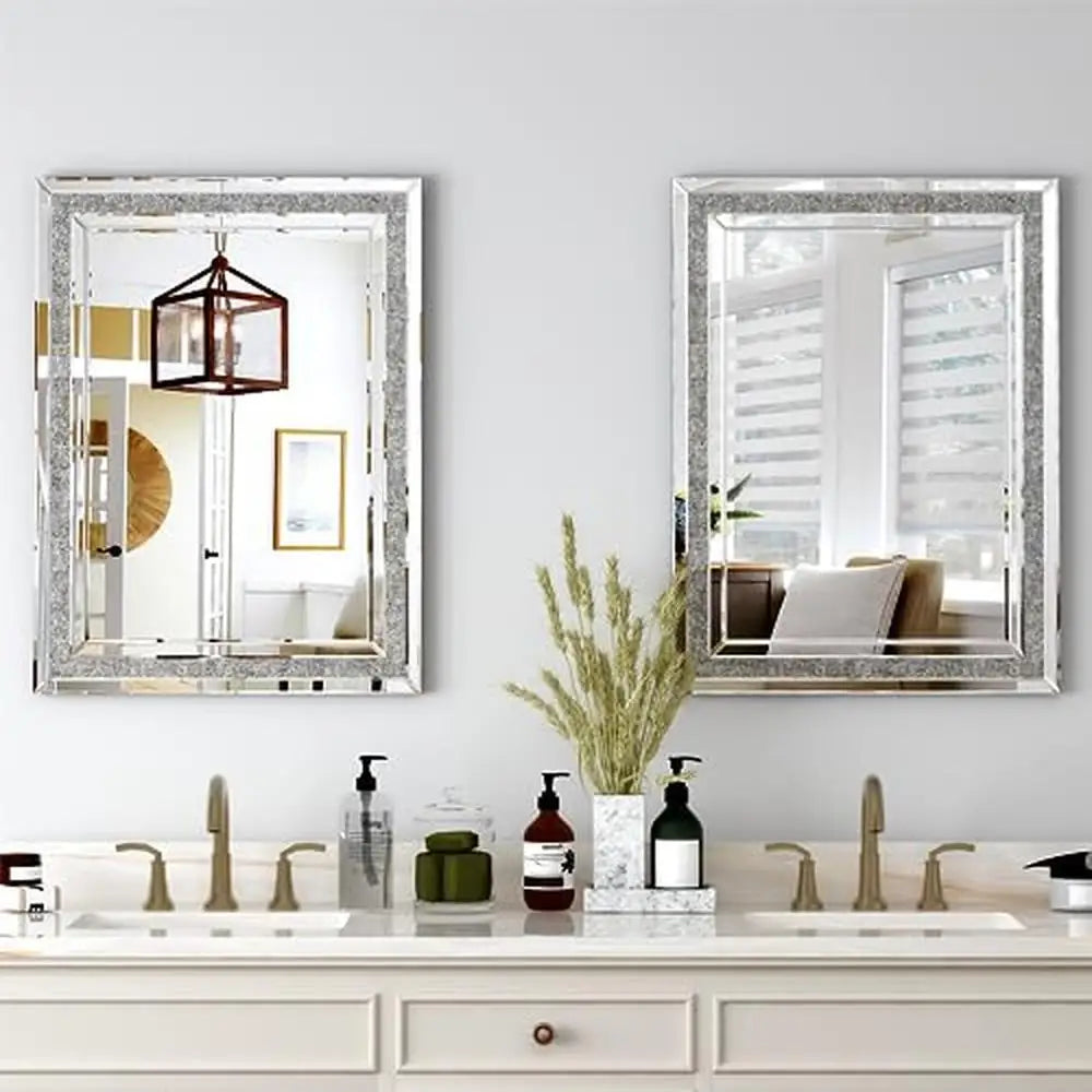 DUTRIEUX Luxury Crushed Diamond Beveled Wall Mirror Decor