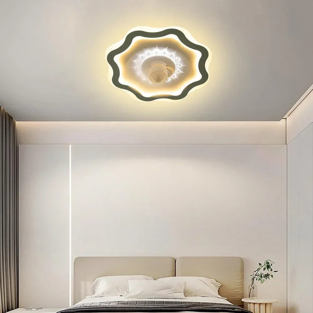 Bymaocar Led Ceiling Fan Light With Remote Dimming 3 Speeds