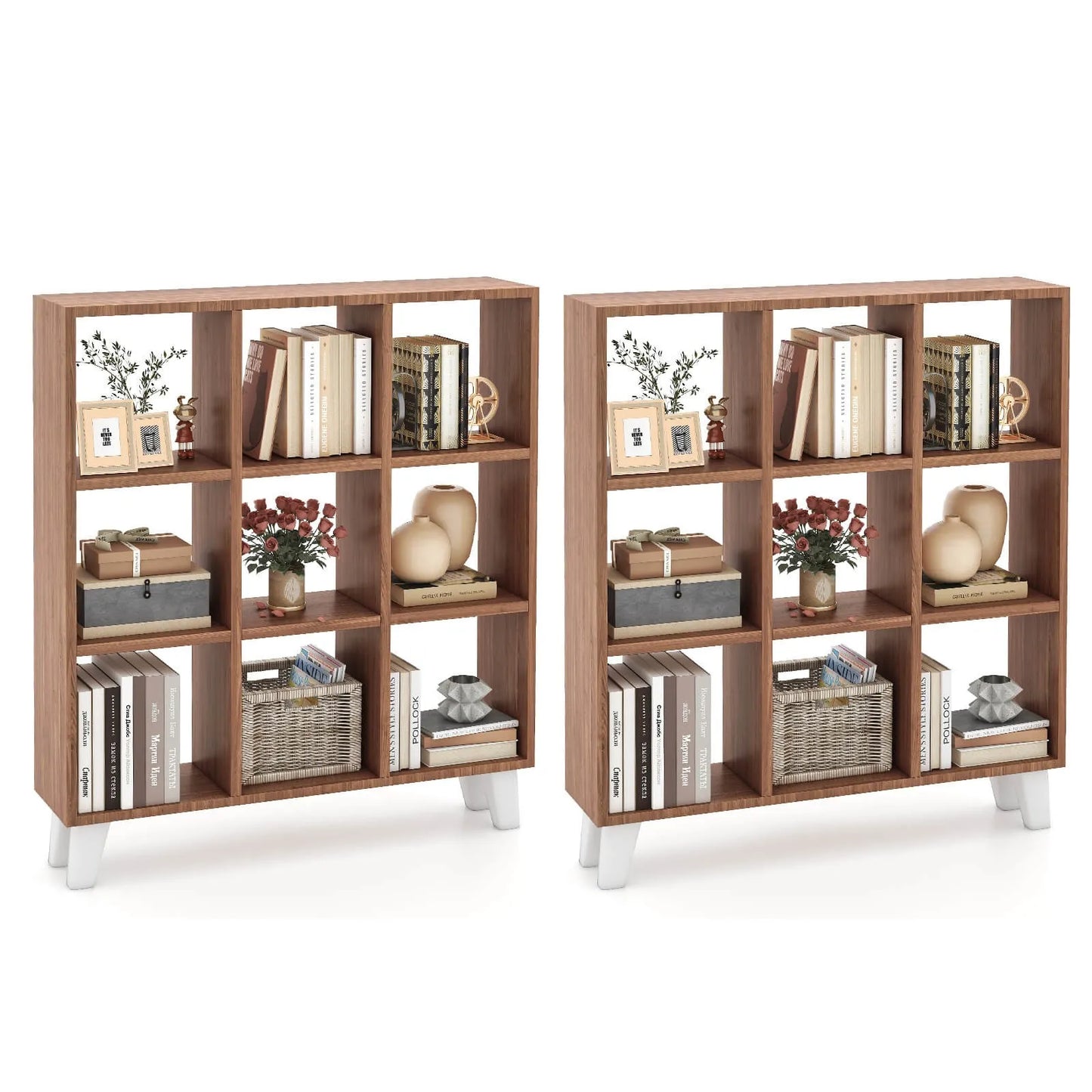 Modular Bookcase With Removable Shelves And Raised Feet