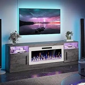 Electric Fireplace TV Stand With LED Lighting Entertainment