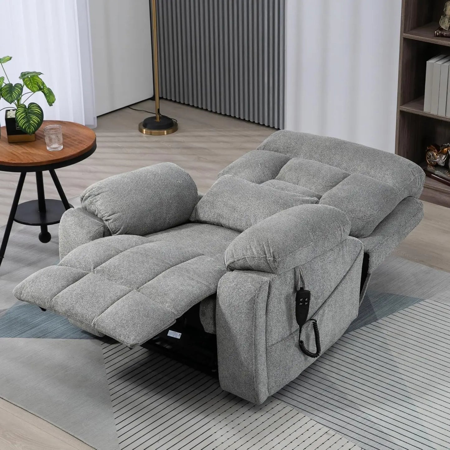 Oversized Power Lift Recliner With Heat Massage Cupholders