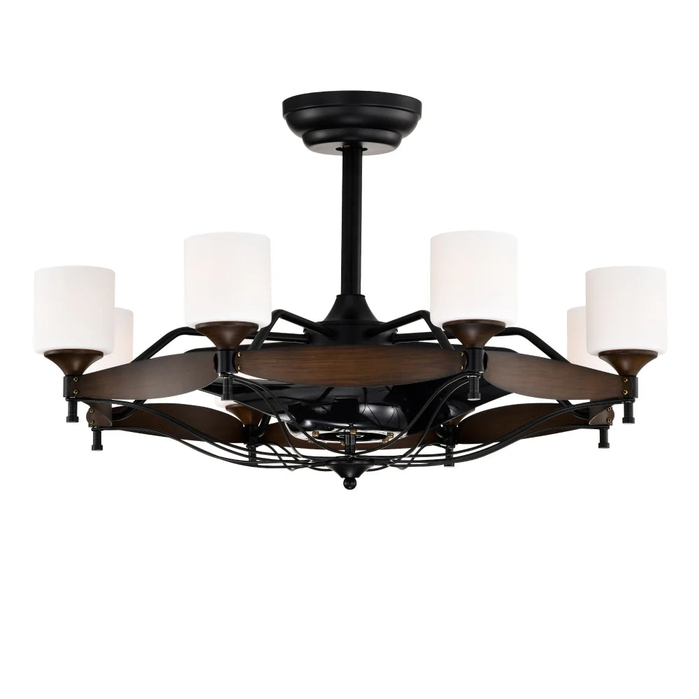 Filler Ceiling Fan Light Remote Control With Wood Grain