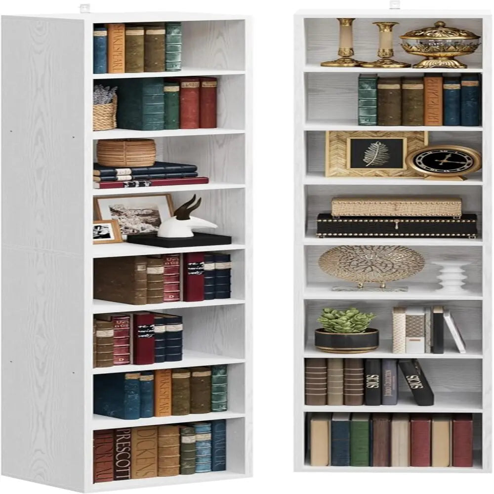 Ironck Tall Narrow Bookshelf 8 Tier Corner Bookcase