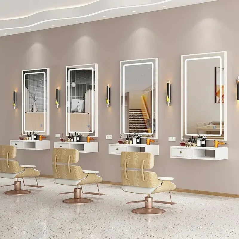 C Barber Shop LED Wall Mirror Hair Salon Decorative Trendy