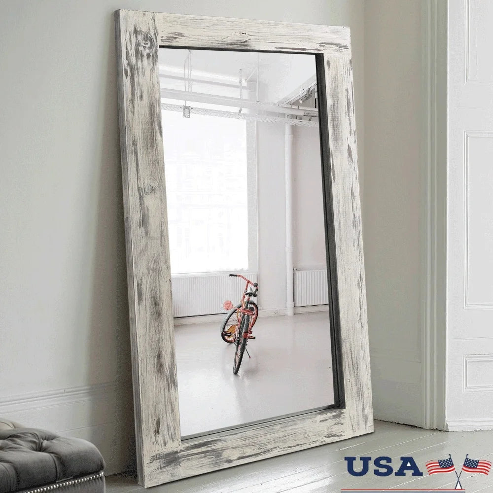 Dutrieux Solid Wood Leaning Wall Mirror
