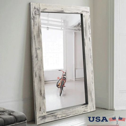 Dutrieux Solid Wood Leaning Wall Mirror