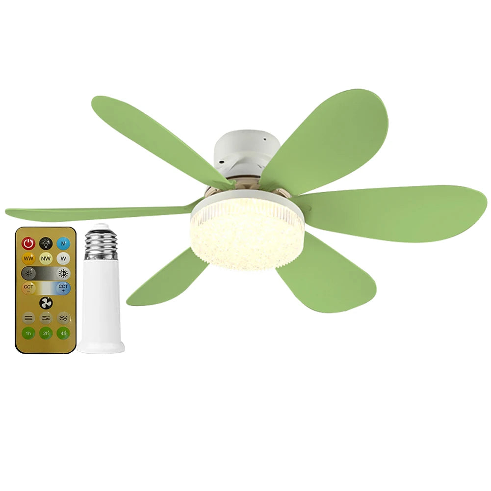 JOCESTYLE Ceiling Fan LED Lamp E27 Base Remote Control