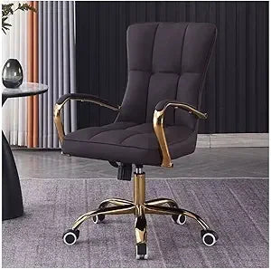 Ergonomic Adjustable Swivel Office Chair With Leather Armrests