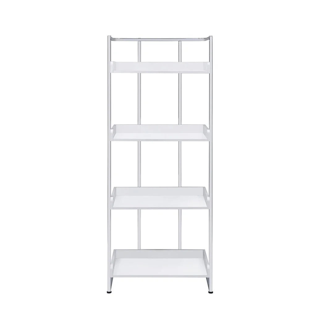 Finishes Modern Four Shelf Open Back Steel Bookcase Unit