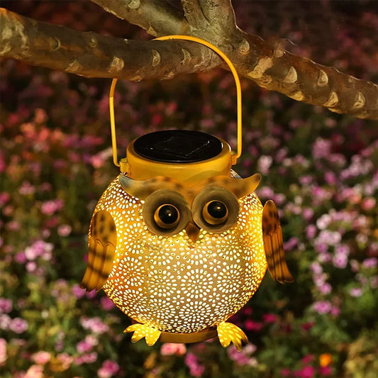 Neet Designs Emporium Iron Art Hanging Solar Lantern Owl