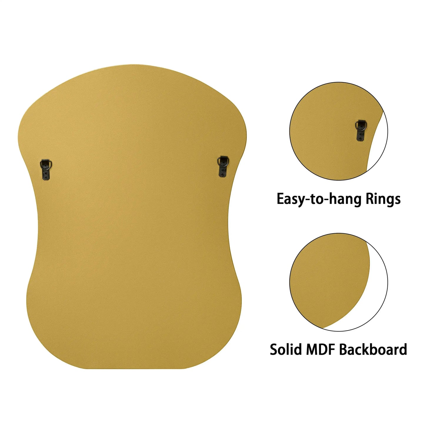 SHYFOY Wave Shaped Gold Frame Accent Wall Mirror