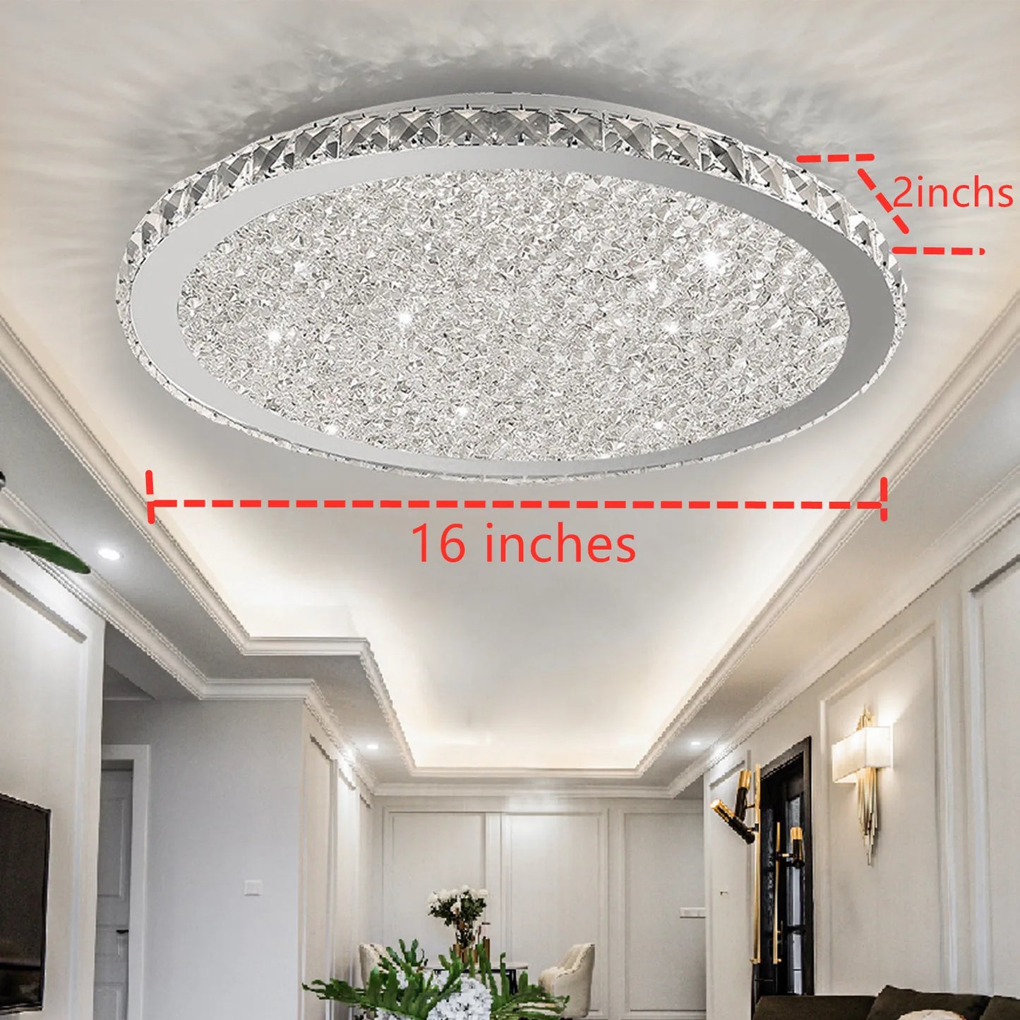 Loyalheartdy Modern Crystal LED Ceiling Light Pendant Chandelier