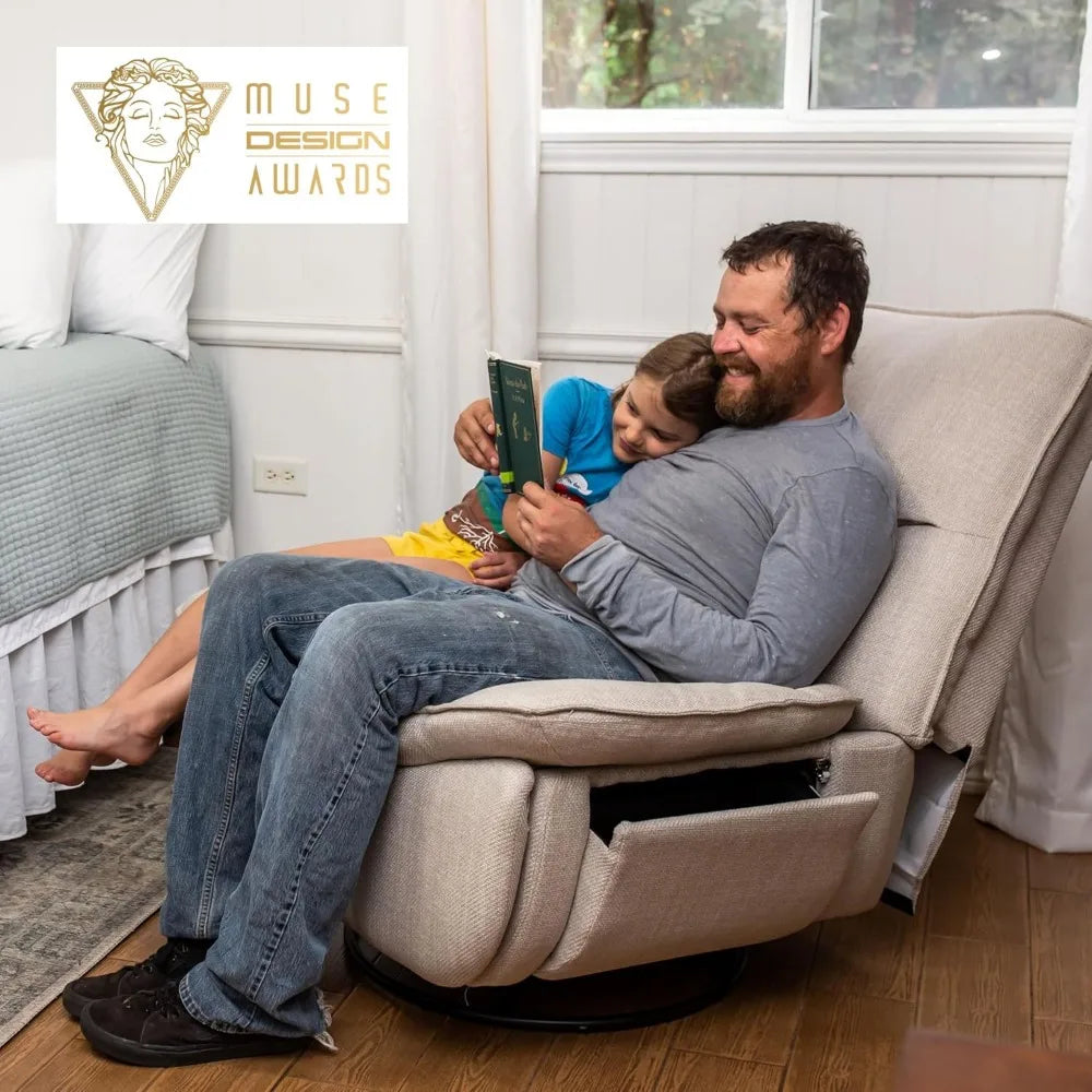 Angduo Lotus Swivel Rocker Recliner Chair for Adults