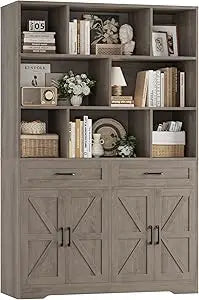 MKDK Six Tier Bookcase With Drawer And Door Storage