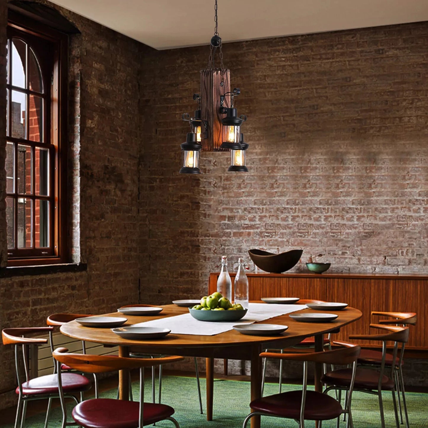 Hignconcerned Wooden Rustic Country Pendant Light Fixture