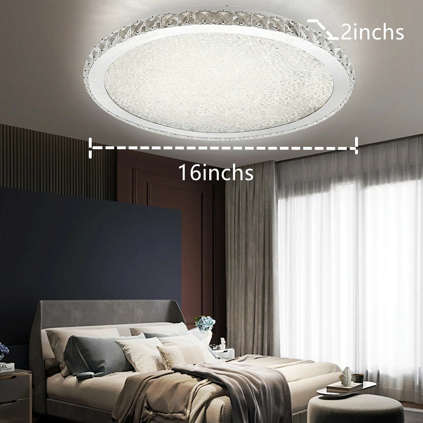 Loyalheartdy Modern Crystal LED Ceiling Light Pendant Chandelier