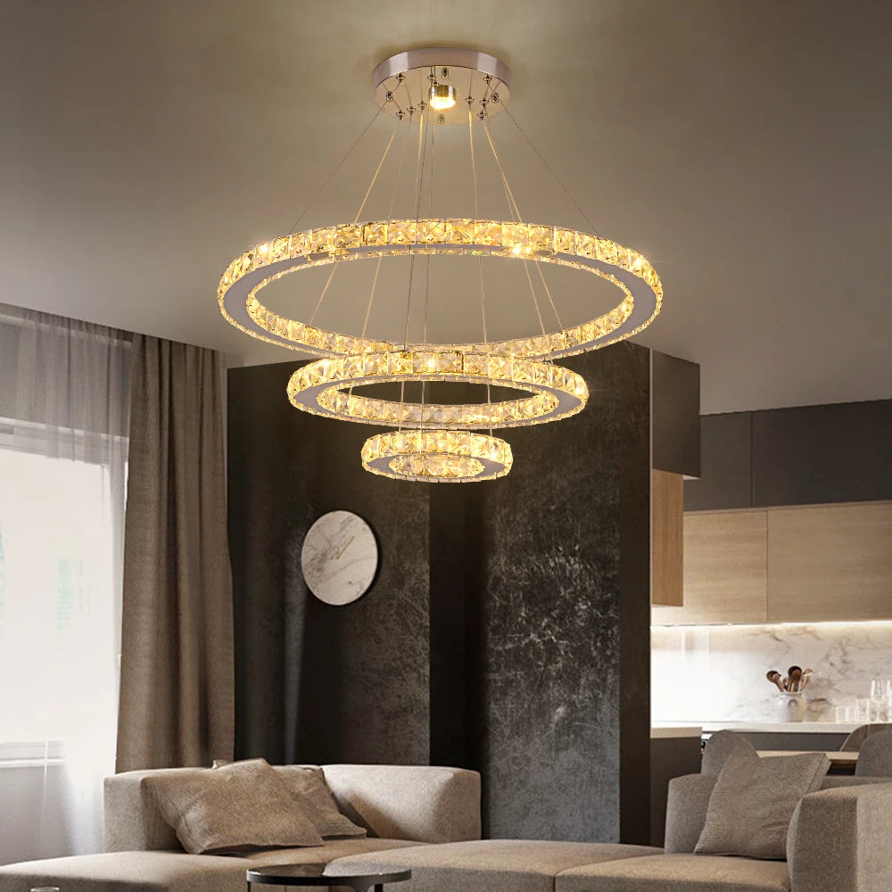 GreeLustr Luxury Crystal Pendant Light Dimmable Chandelier