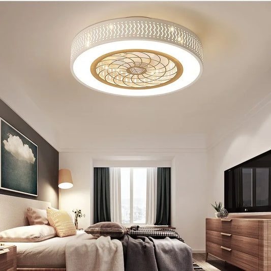 ONEYLTTC Ceiling Fan Lamp With LED Light And Remote Control