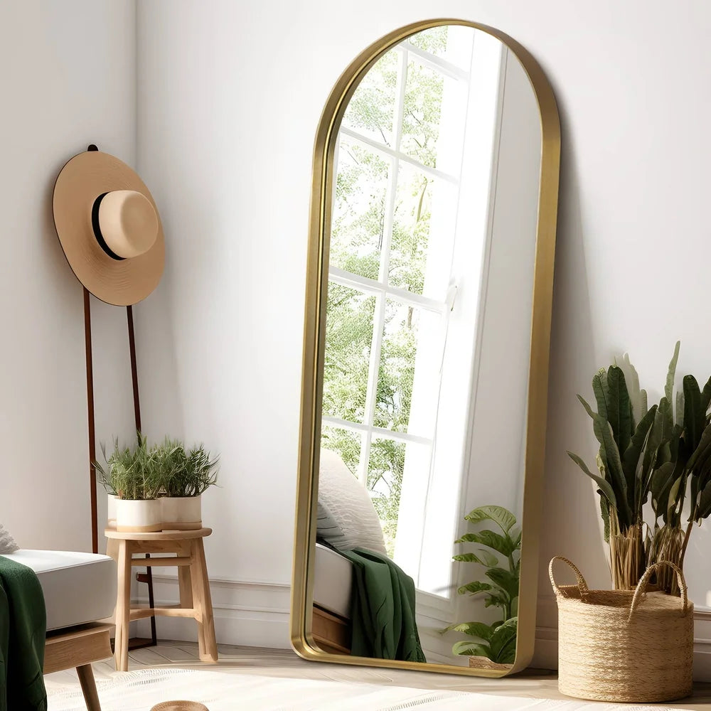 XMSJ Arched Full Length Shatterproof Floor Mirror High Definition