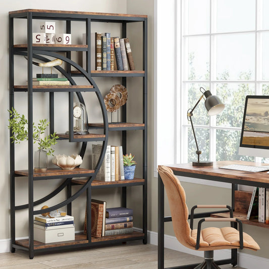 Tribesigns Industrial 5-Tier Etagere Bookcase Freestanding Tall Bookshelf