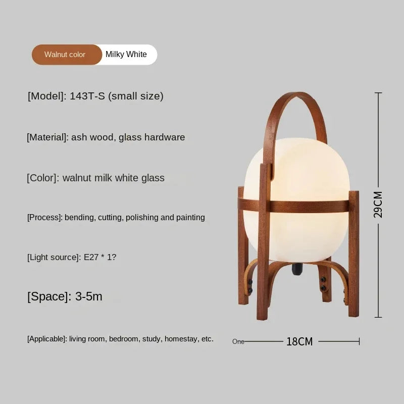 Wood Art LED Desk Lamp Modern Minimalist Bedside Light