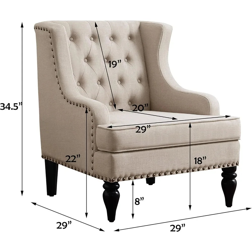 Dafify Modern Upholstered Wingback Armchair Reading Chair