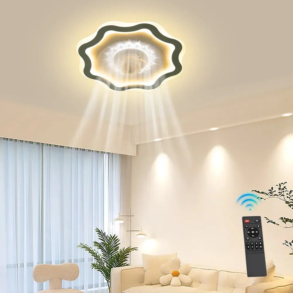 Bymaocar Led Ceiling Fan Light With Remote Dimming 3 Speeds