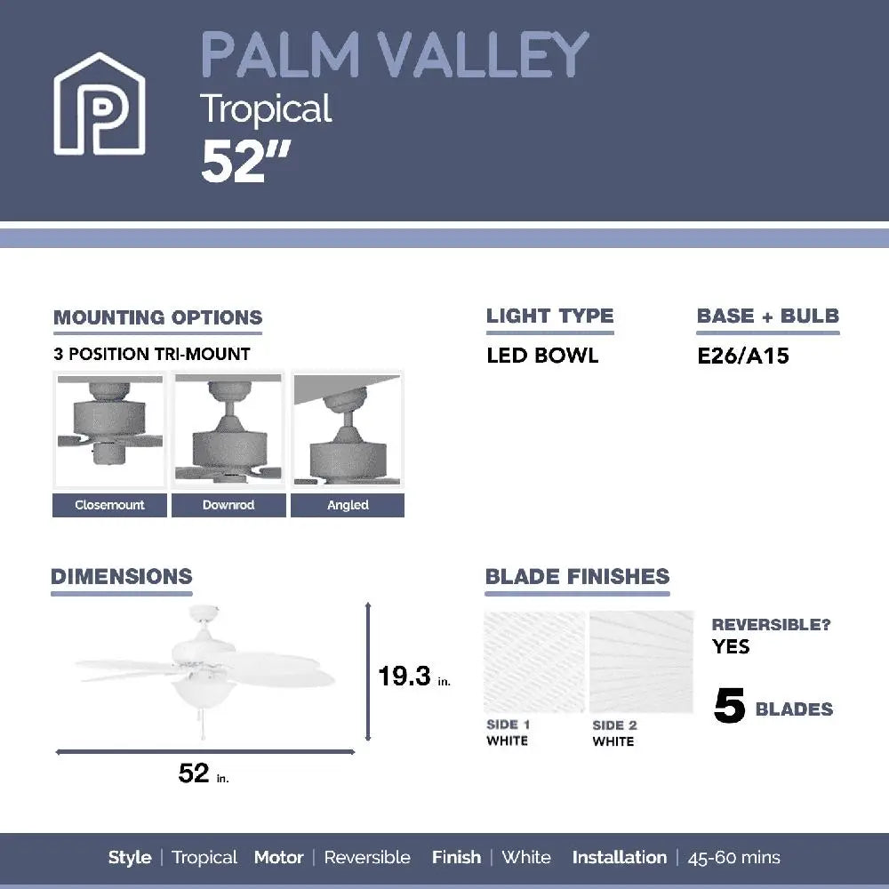 XMSJ Tropical Ceiling Fan Palm Leaf Blades Pull Chain