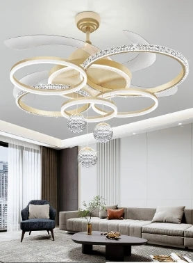 Modern Ceiling Fan Light With Adjustable LED Living Room