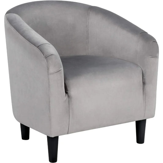 GUANGBAI Velvet Accent Barrel Chair With Armrest And Low Back