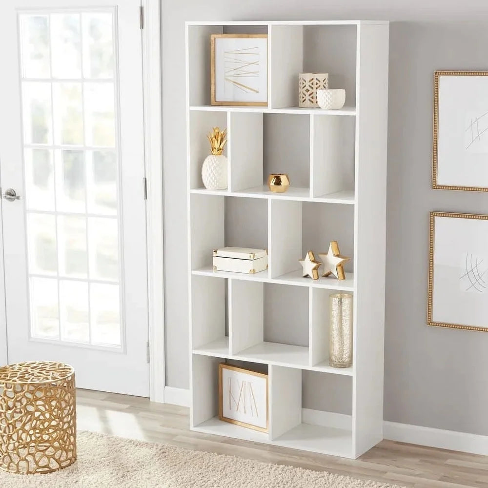 XMSJ Cube Open Back Wooden Bookcase Modern Storage Shelf