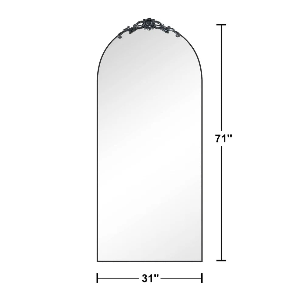 XMSJ Arched Full Length Aluminum Alloy Floor Mirror Shatterproof