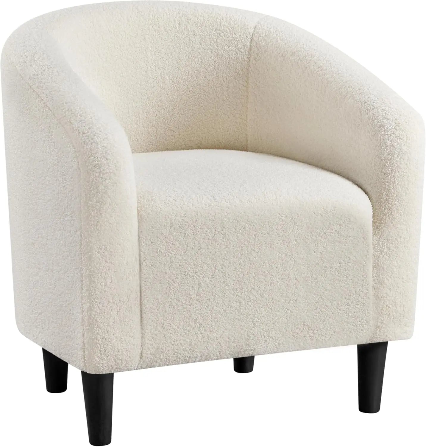 GUANGBAI Velvet Accent Barrel Chair With Armrest And Low Back