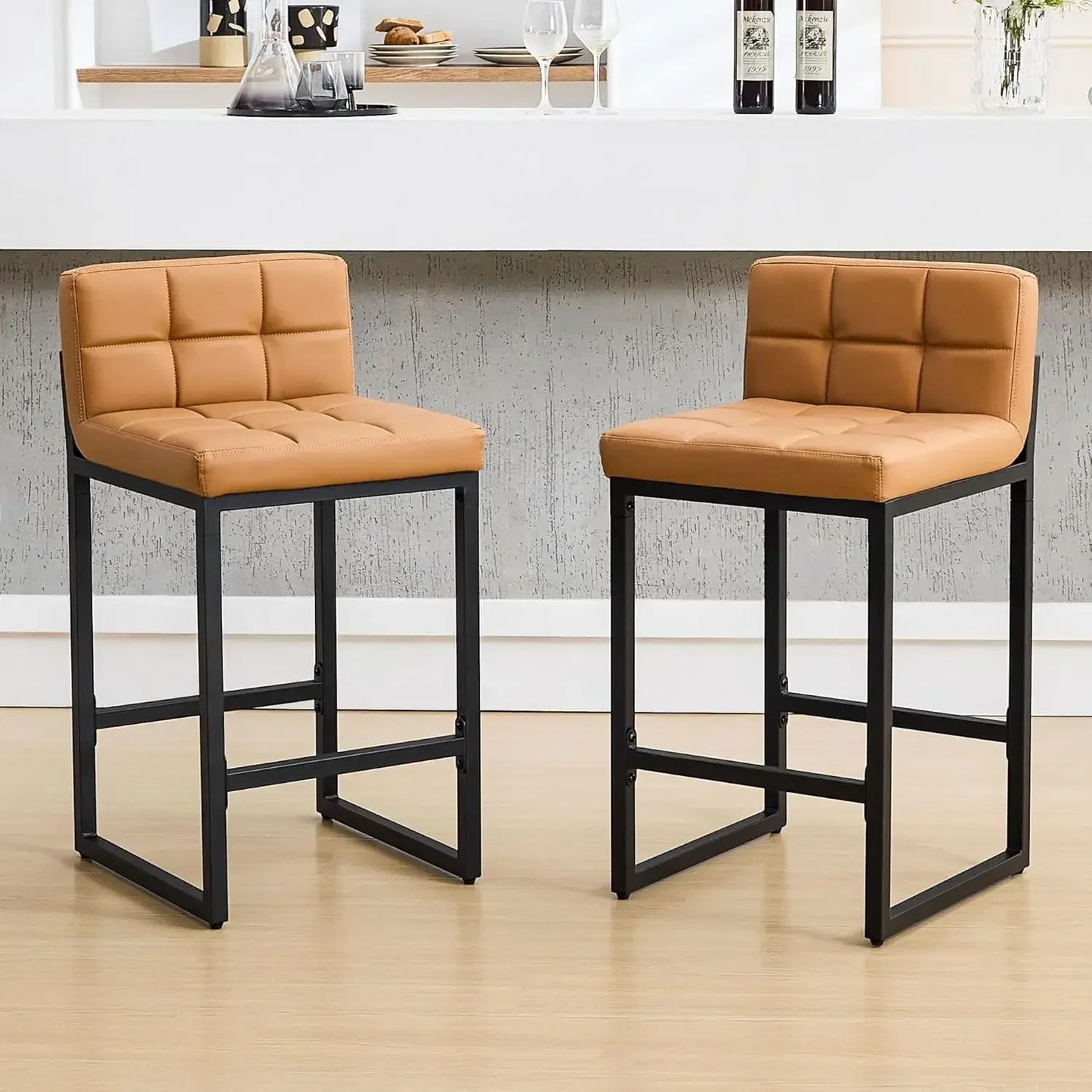 Neet Designs Bar Stools Upholstered Leather Counter Height