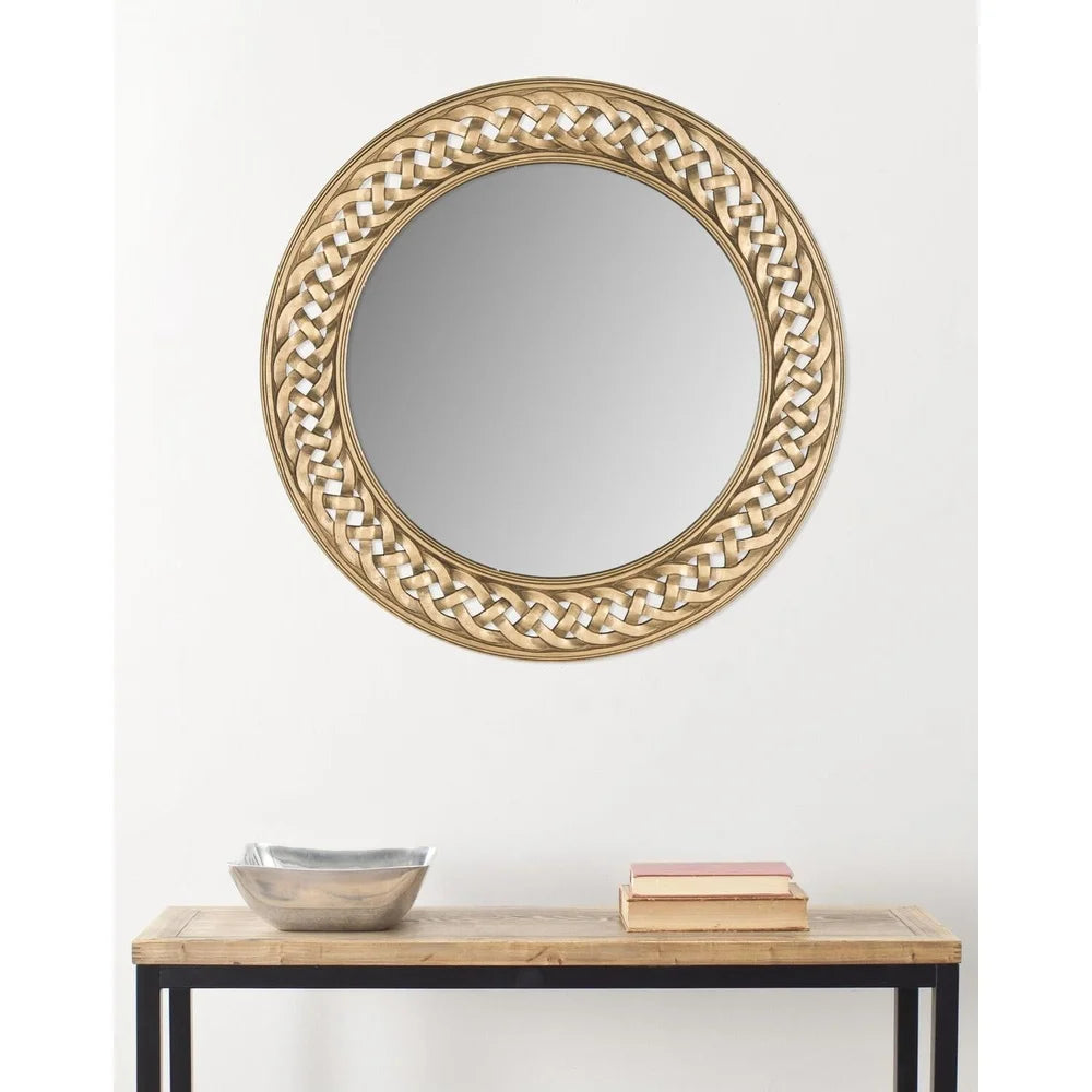 Dutrieux Braided Chain Wall Mirror Elegant Framed Glass Accent