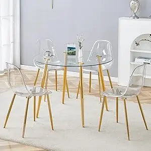 Dafify Round Dining Table Set For Four With Storage