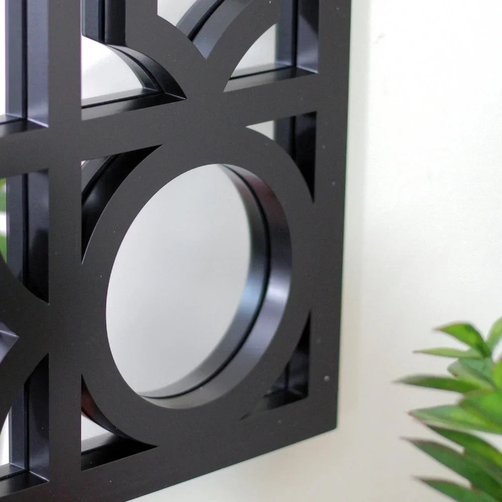 Geometric Framed Wall Mirror With Hanging Hardware