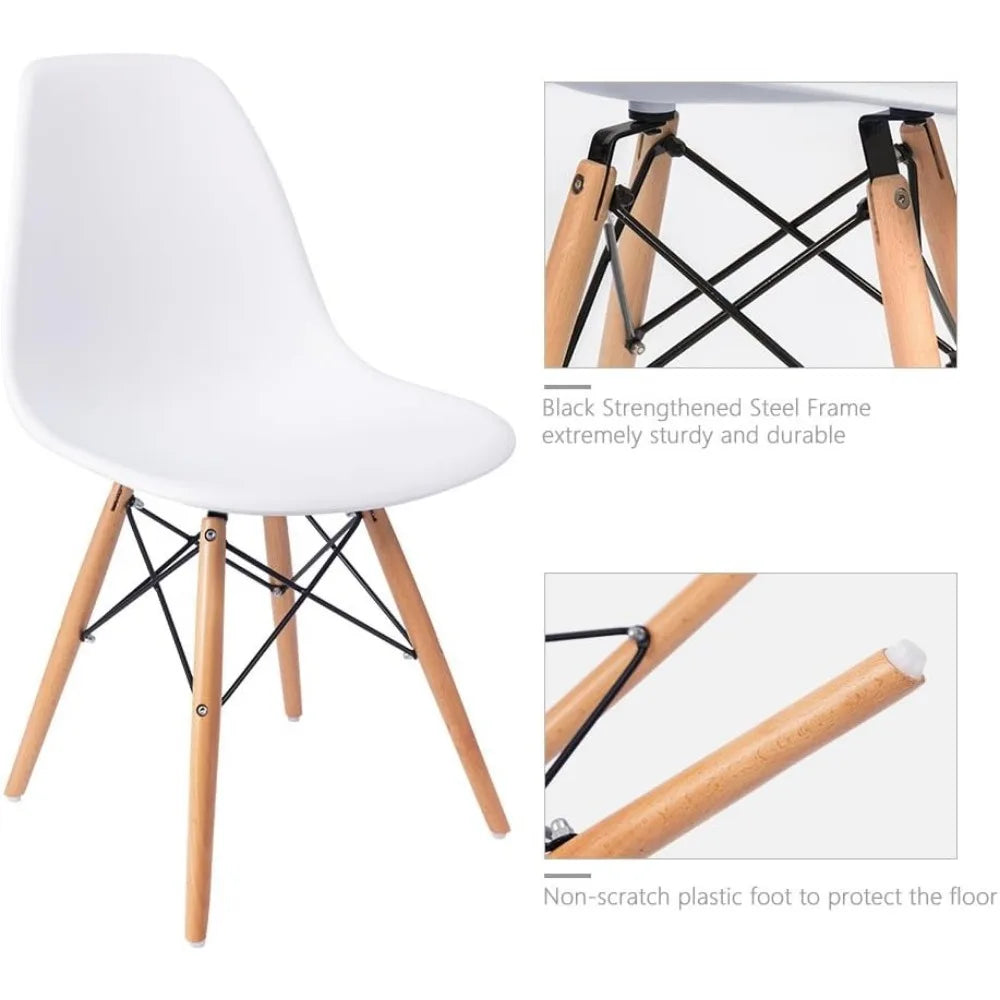 XMSJ Mid Century Modern Plastic Shell Dining Chair Pre Assembled