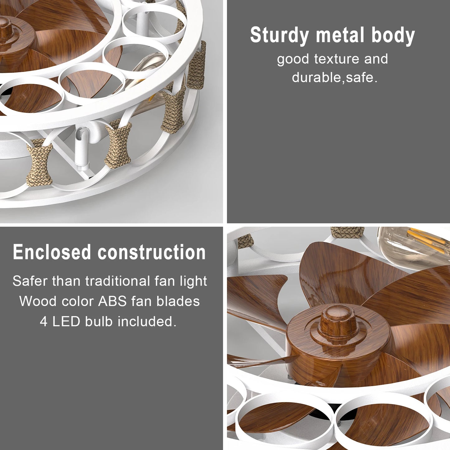 ARLGSITE Remote Control Ceiling Fan With Lights 6 Speeds