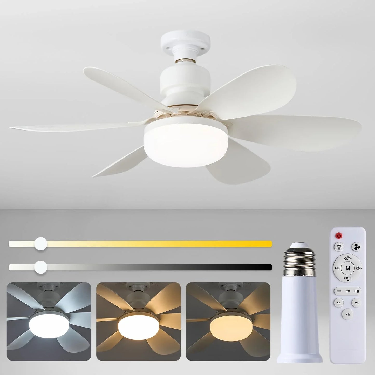 E27 LED Ceiling Fan Light with Remote Control Dimmable by M Brand