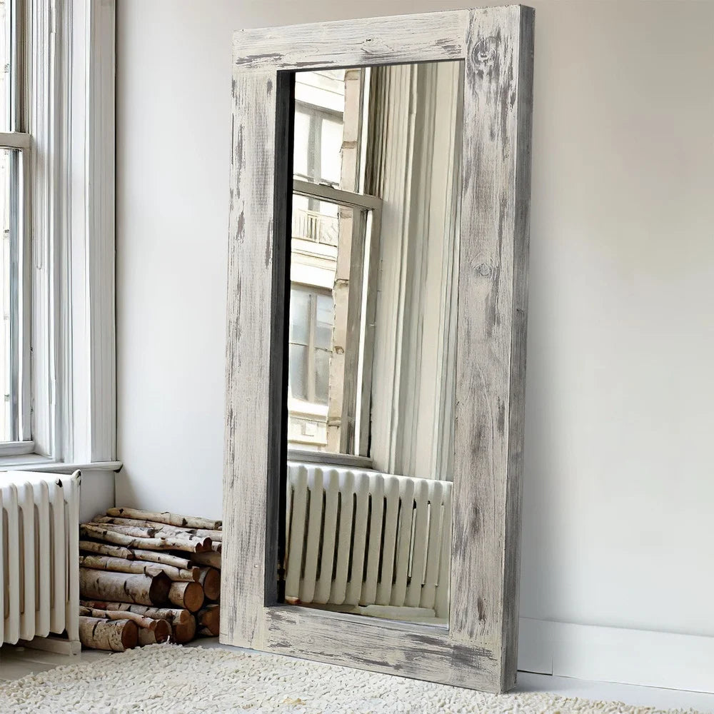 Dutrieux Solid Wood Leaning Wall Mirror