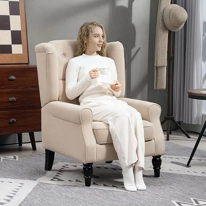 OEING Mid Century Modern Wingback Tufted Accent Chair